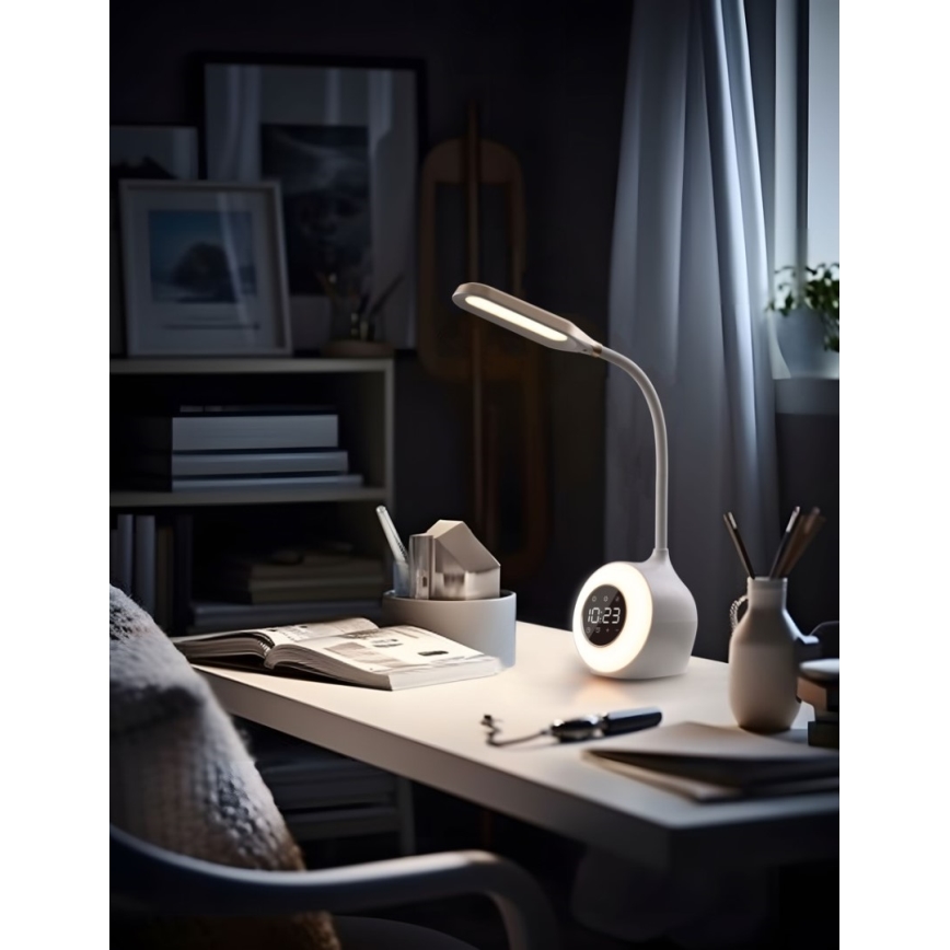 LED RGBW Настільна лампа з регулюванням яскравості з будильником FALCON LED/10W/12V