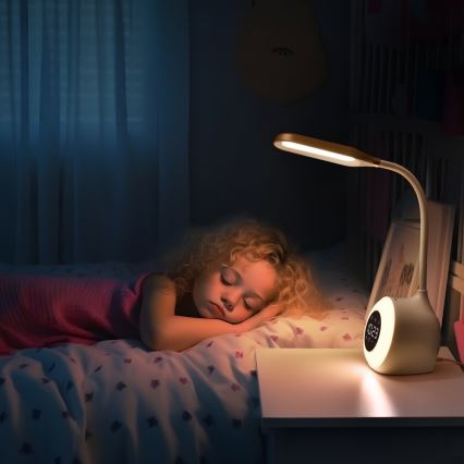 LED RGBW Настільна лампа з регулюванням яскравості з будильником FALCON LED/10W/12V