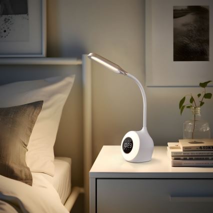 LED RGBW Настільна лампа з регулюванням яскравості з будильником FALCON LED/10W/12V