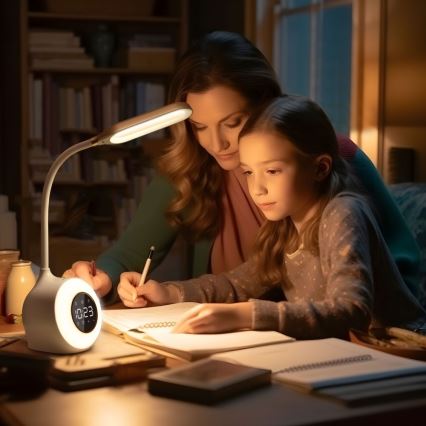 LED RGBW Настільна лампа з регулюванням яскравості з будильником FALCON LED/10W/12V