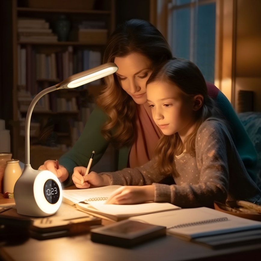 LED RGBW Настільна лампа з регулюванням яскравості з будильником FALCON LED/10W/12V