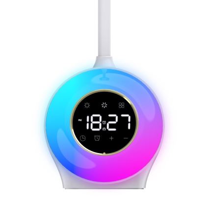 LED RGBW Настільна лампа з регулюванням яскравості з будильником FALCON LED/10W/12V