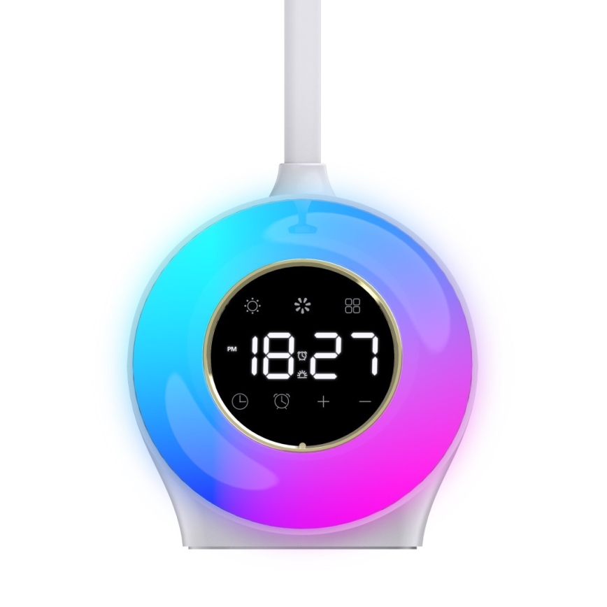 LED RGBW Настільна лампа з регулюванням яскравості з будильником FALCON LED/10W/12V