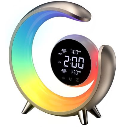 LED RGBW Настільна лампа з регулюванням яскравості з будильником PEACOCK LED/20W/5V USB