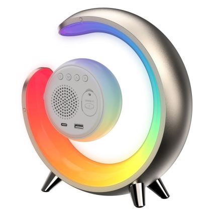 LED RGBW Настільна лампа з регулюванням яскравості з будильником PEACOCK LED/20W/5V USB