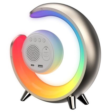 Настольная светодиодная лампа с будильником PEACOCK LED/20W/5V USB, регулируемая RGBW