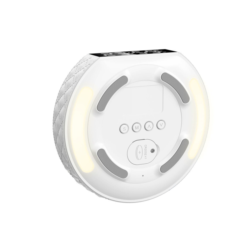 Будильник з РК-дисплеєм і бездротовим Qi зарядним пристроєм 27W/9V 220 mAh білий
