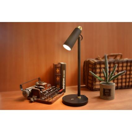 Настільна LED лампа з регулюванням яскравості з бездротовою Qi зарядкою TIT LED/12W/230V чорний