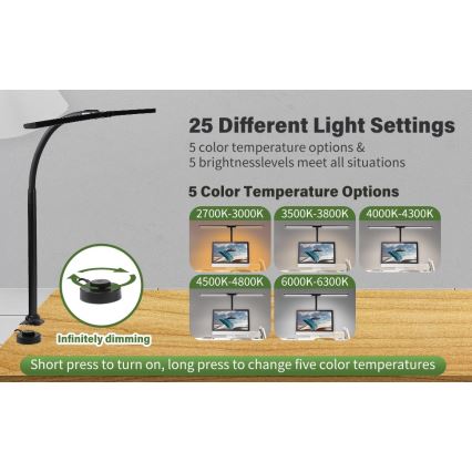 Светодиодная гибкая подсветка монитора с регулированием яркости OFFICE LED/24W/230V 2700-6300K CRI 95