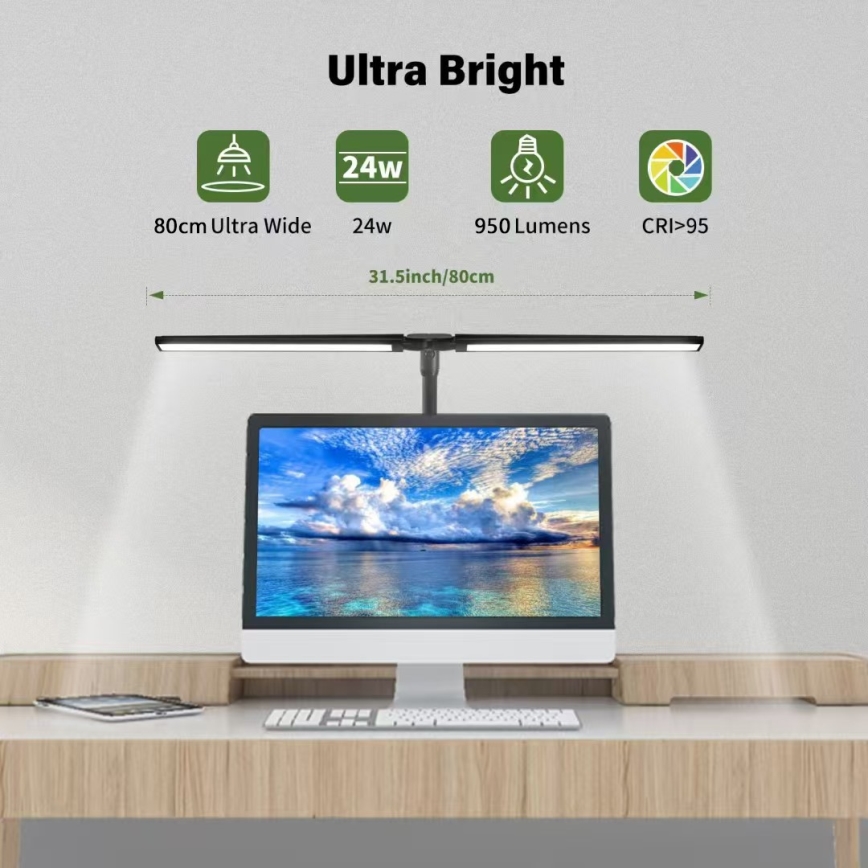 Светодиодная гибкая подсветка монитора с регулированием яркости OFFICE LED/24W/230V 2700-6300K CRI 95