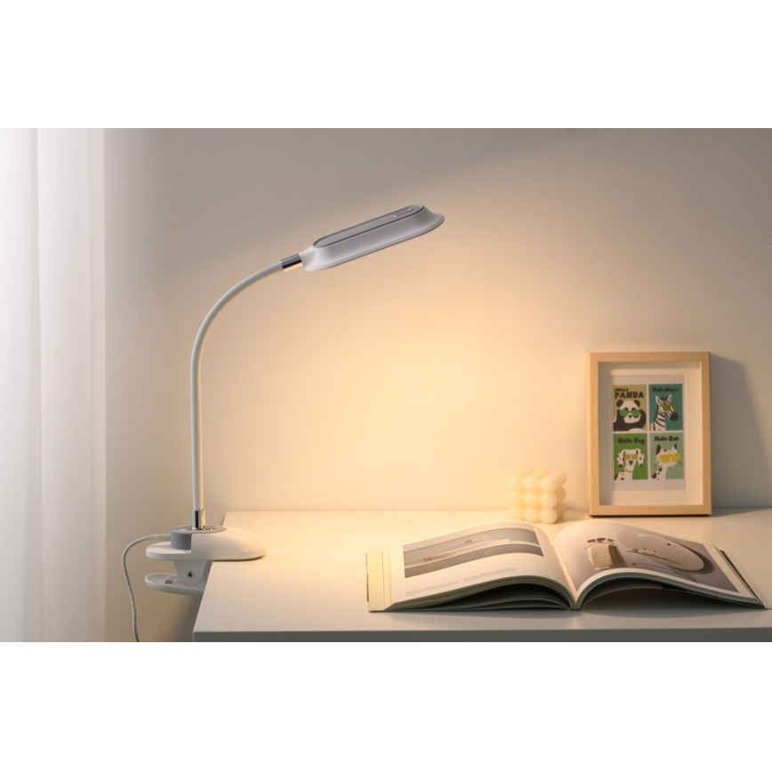 LED+CCT диммируемая настольная лампа с зажимом CLIP LED/7,5W/230V 3000/4200/5000K белая