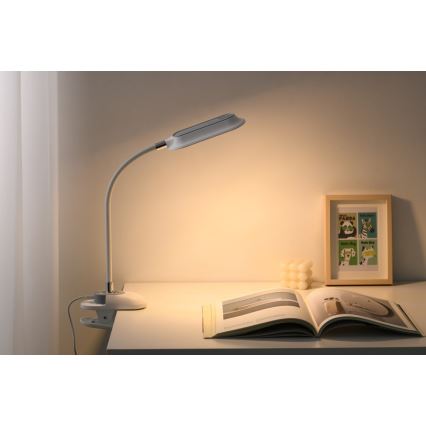 LED+CCT диммируемая настольная лампа с зажимом CLIP LED/7,5W/230V 3000/4200/5000K белая