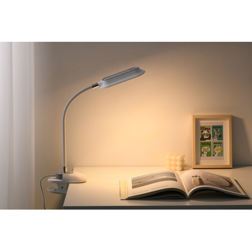 LED+CCT диммируемая настольная лампа с зажимом CLIP LED/7,5W/230V 3000/4200/5000K белая