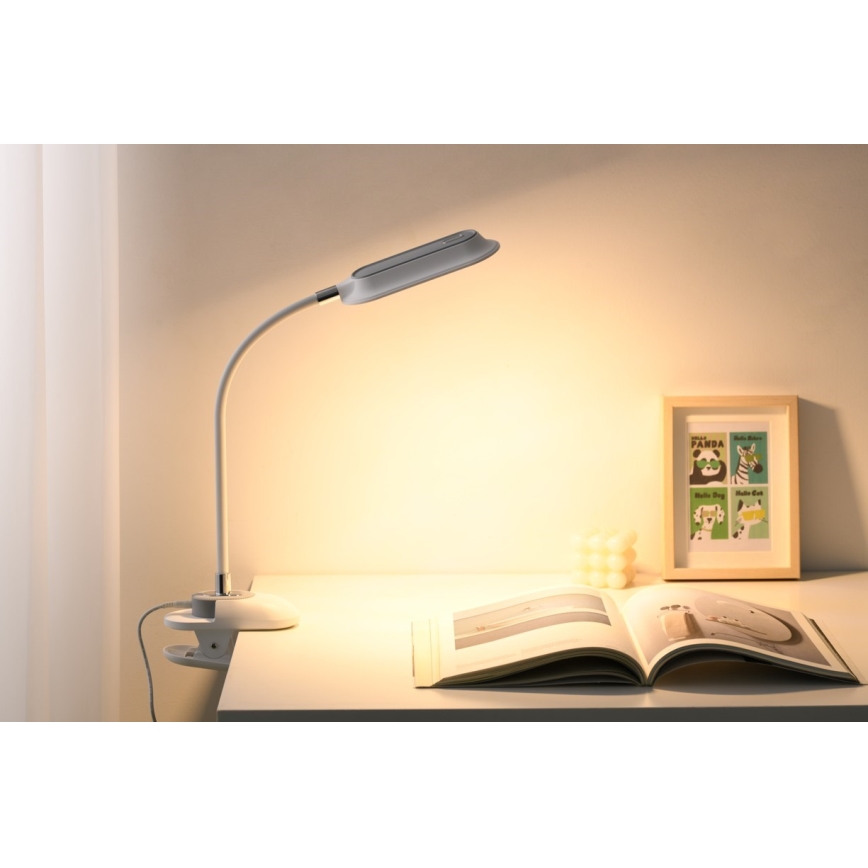 LED+CCT диммируемая настольная лампа с зажимом CLIP LED/7,5W/230V 3000/4200/5000K белая
