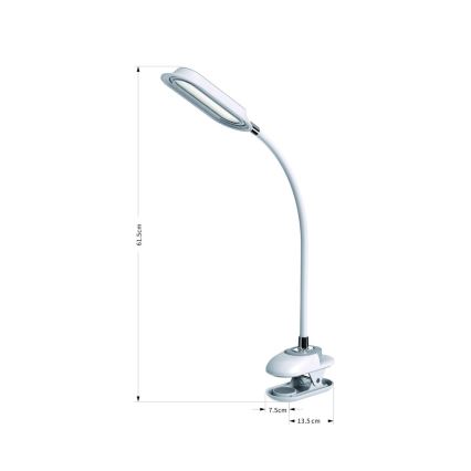 LED+CCT Регульована настільна лампа з кліпсою CLIP LED/7,5W/230V 3000/4200/5000K біла