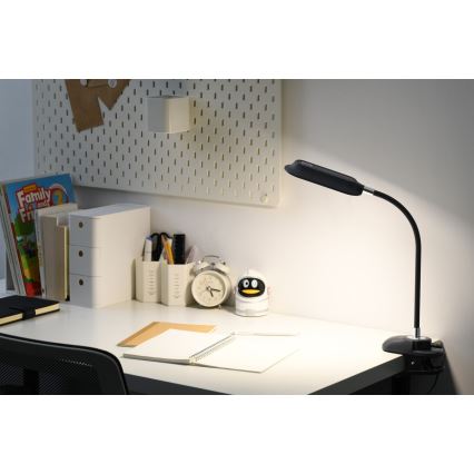 LED+CCT Диммируемая настольная лампа с зажимом CLIP LED/7,5W/230V 3000/4200/5000K чёрная