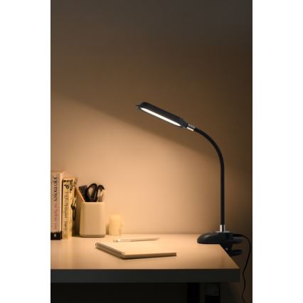 LED+CCT Диммируемая настольная лампа с зажимом CLIP LED/7,5W/230V 3000/4200/5000K чёрная