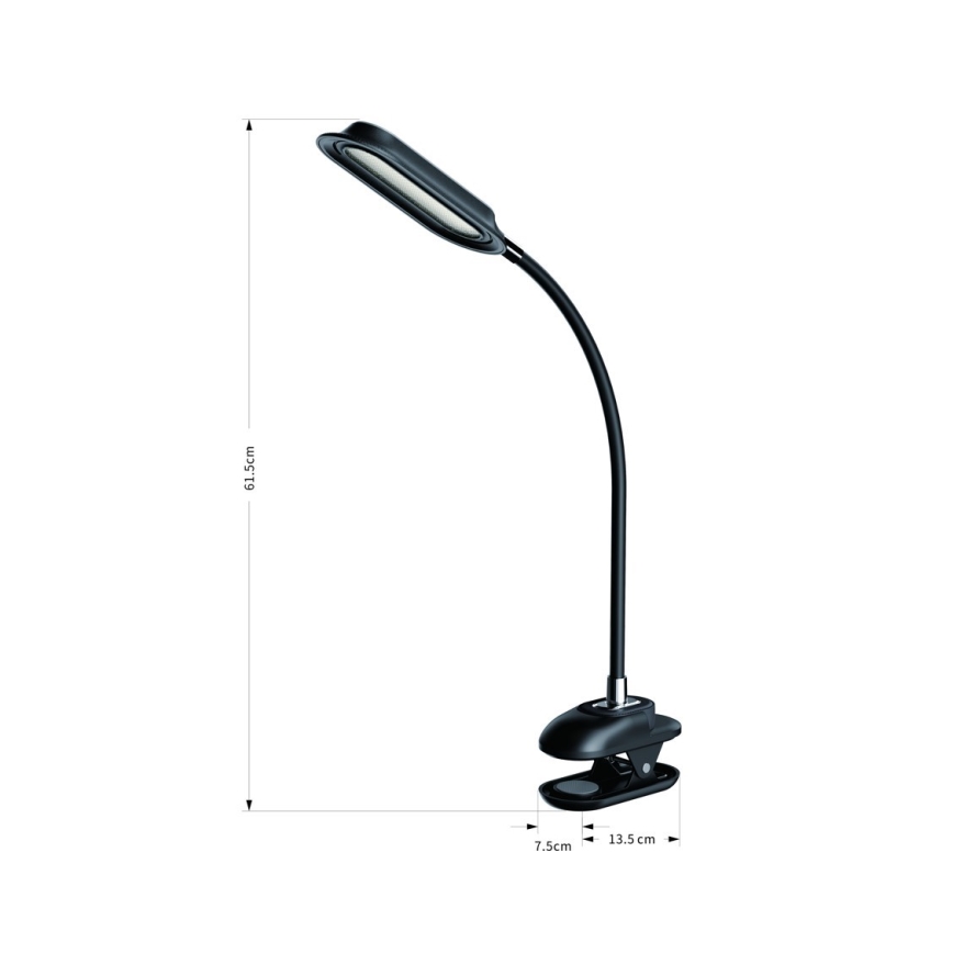 LED+CCT Диммируемая настольная лампа с зажимом CLIP LED/7,5W/230V 3000/4200/5000K чёрная