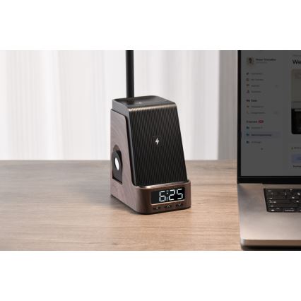 LED+CCT диммируемая настольная лампа с беспроводной зарядкой QI IDEAL LED/8W/230V 2700/4000/5000K коричневая