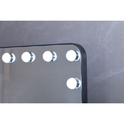 Светодиодное диммируемое зеркало для макияжа HOLLYWOOD LED/18W/230V 3000/4200/6000K, серое