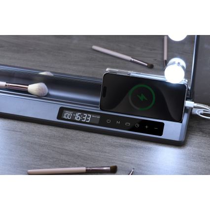 LED дзеркало для макіяжу HOLLYWOOD із димером LED/18W/230V 3000/4200/6000K сіре