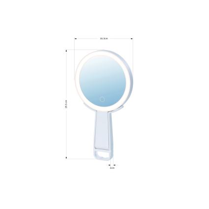 Immax 09103L - LED+CCT регулируемое по яркости косметическое зеркало SWEET LED/3W/5V белое