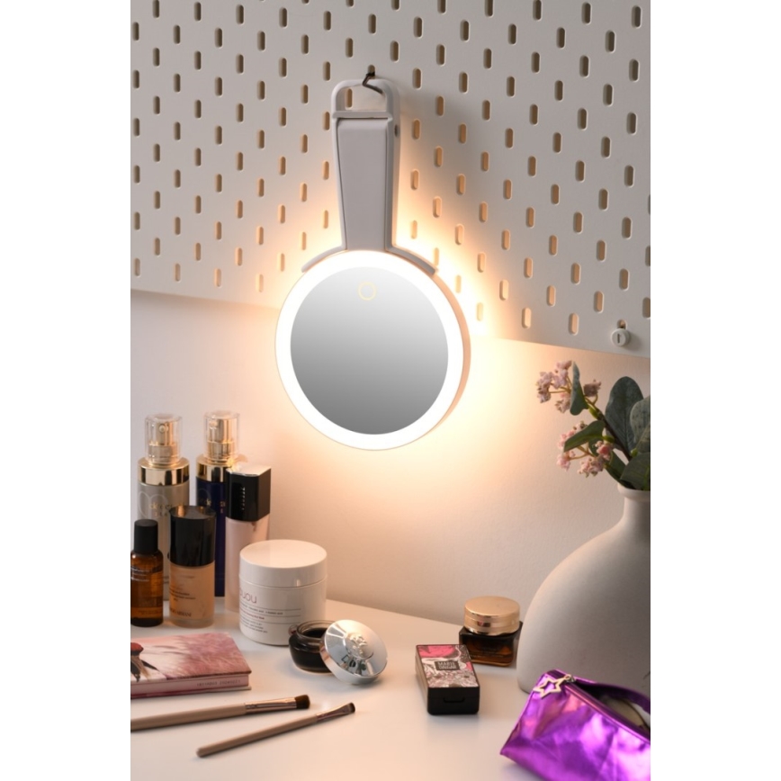 Immax 09103L - LED+CCT косметичне дзеркало SWEET з регулюванням яскравості, 3W/5V, біле