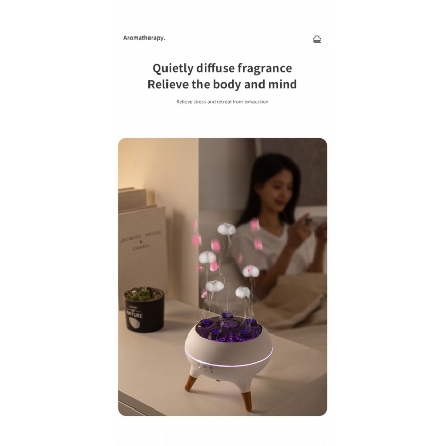 Immax 09104L - Аромадифузор і зволожувач повітря JELLYFISH LED/11W/5V