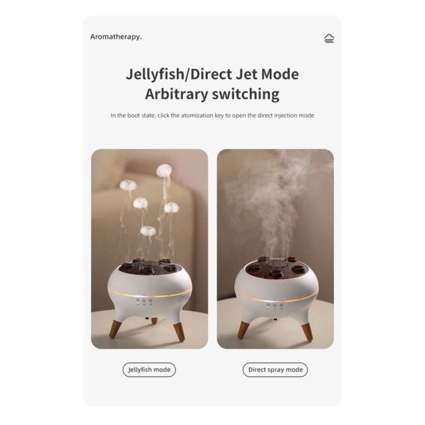 Immax 09104L - Аромадифузор і зволожувач повітря JELLYFISH LED/11W/5V