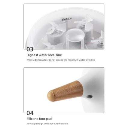 Immax 09104L - Аромадифузор і зволожувач повітря JELLYFISH LED/11W/5V