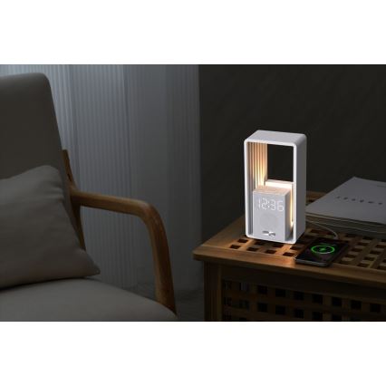Светодиодная настольная лампа с будильником и зарядкой CALM LED/3,5W/5V