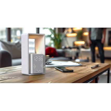 Светодиодная настольная лампа с будильником и зарядкой CALM LED/3,5W/5V