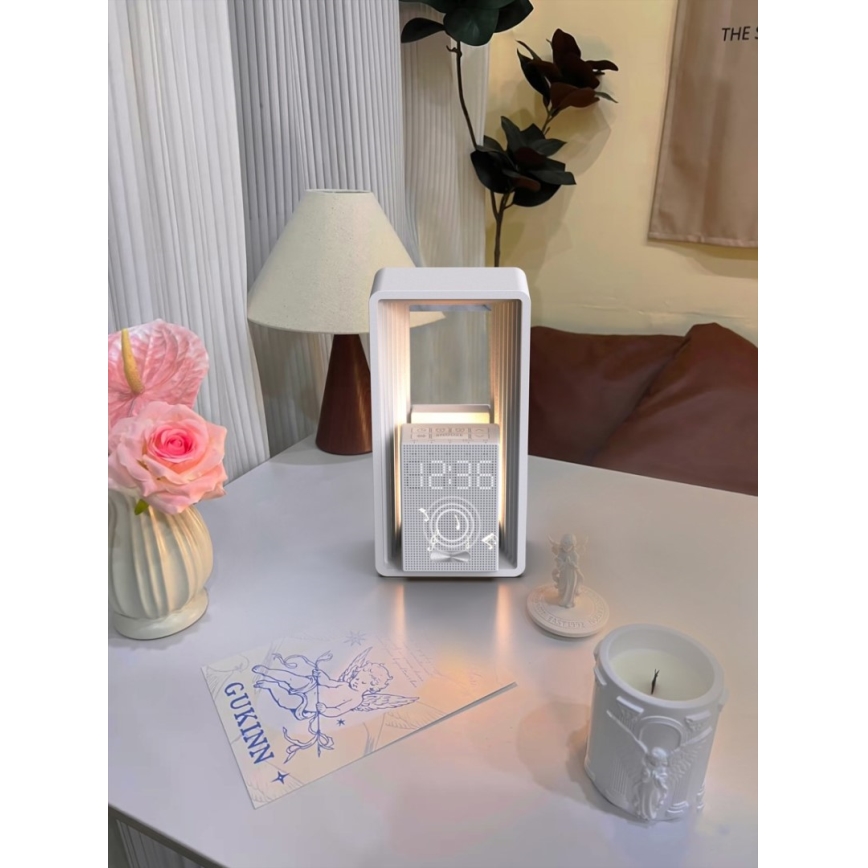 Светодиодная настольная лампа с будильником и зарядкой CALM LED/3,5W/5V