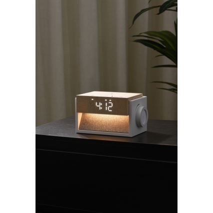 LED настольная лампа с будильником и зарядкой CALM LED/1,2W/5V