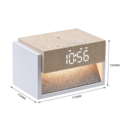 LED настольная лампа с будильником и зарядкой CALM LED/1,2W/5V