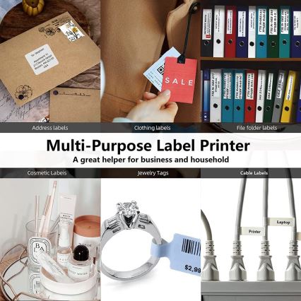 Цифровий принтер етикеток USB-C + самоклеючі етикетки 40x30 мм