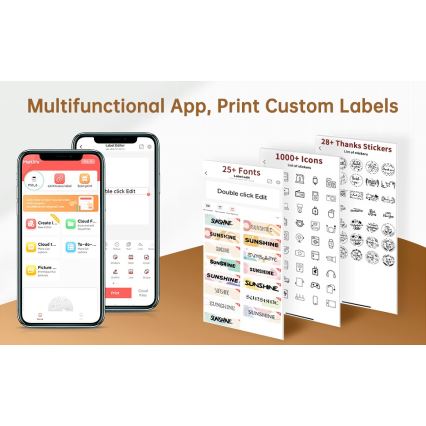 Цифровий принтер етикеток USB-C + самоклеючі етикетки 40x30 мм