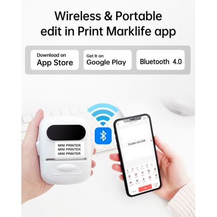 Цифровий принтер етикеток USB-C + 3x самоклеючі етикетки