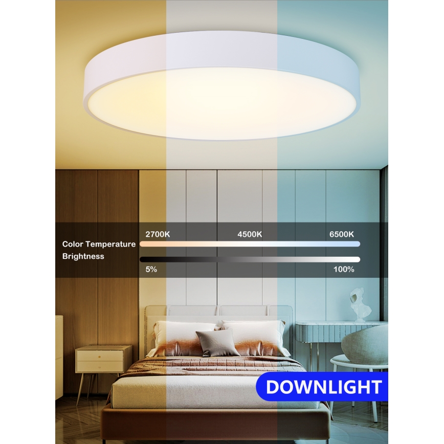 Immax NEO 07028L - Стельовий LED світильник з регулюванням яскравості RONDATE LED/65W/230V + ДК Tuya