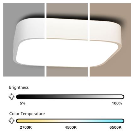 Immax NEO 07040L - Светодиодный потолочный светильник с регулированием яркости RECUADRO LED/56W/230V + пульт ДУ Tuya