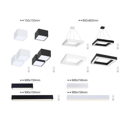 Immax NEO 07074-90 - Светодиодный потолочный светильник с регулированием яркости CANTO LED/50W/230V черный Tuya + дистанционное управление