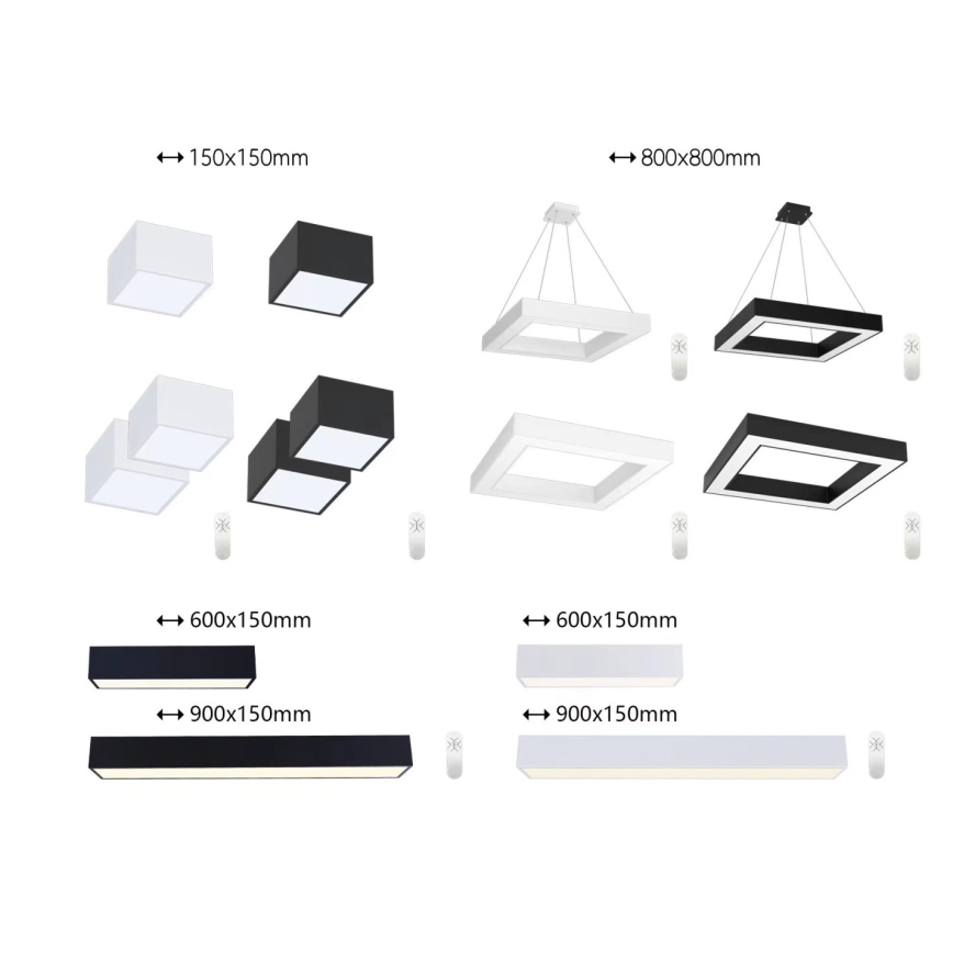 Immax NEO 07074-90 - Светодиодный потолочный светильник с регулированием яркости CANTO LED/50W/230V черный Tuya + дистанционное управление