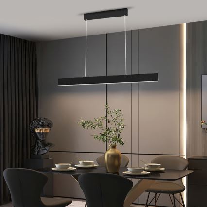 Immax NEO 07076L - LED регульована люстра на тросі чорна LISTON LED/18W/230V Tuya + дистанційне керування