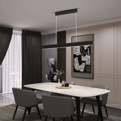 Immax NEO 07076L - LED регульована люстра на тросі чорна LISTON LED/18W/230V Tuya + дистанційне керування