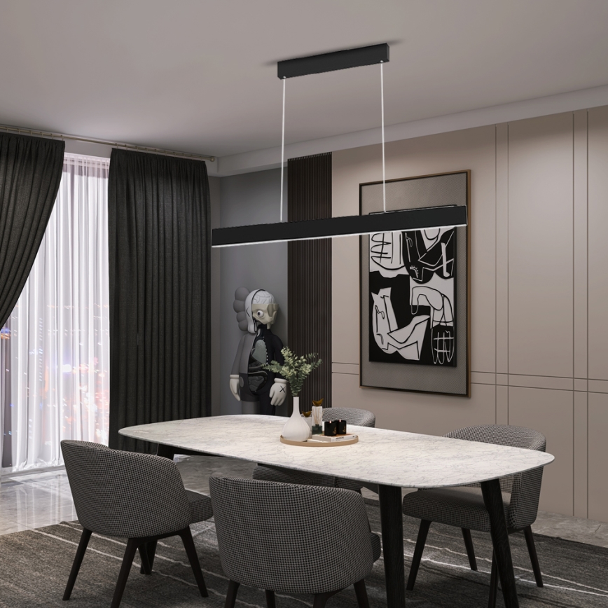 Immax NEO 07076L - LED регульована люстра на тросі чорна LISTON LED/18W/230V Tuya + дистанційне керування