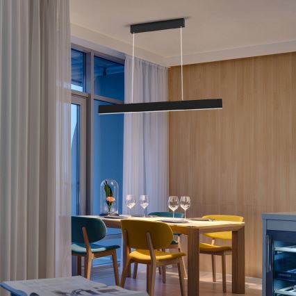 Immax NEO 07076L - LED регульована люстра на тросі чорна LISTON LED/18W/230V Tuya + дистанційне керування