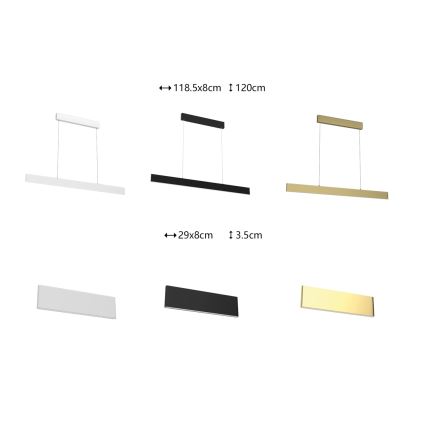 Immax NEO 07076L - Светодиодная подвесная люстра с регулированием яркости черный LISTON LED/18W/230V Tuya + дистанционное управление