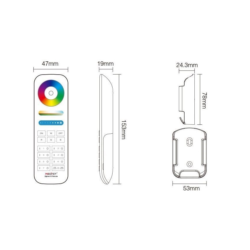Immax NEO 07087-3 - Універсальний пульт дистанційного керування RGB+CCT MiBOXER 2xAAA Tuya
