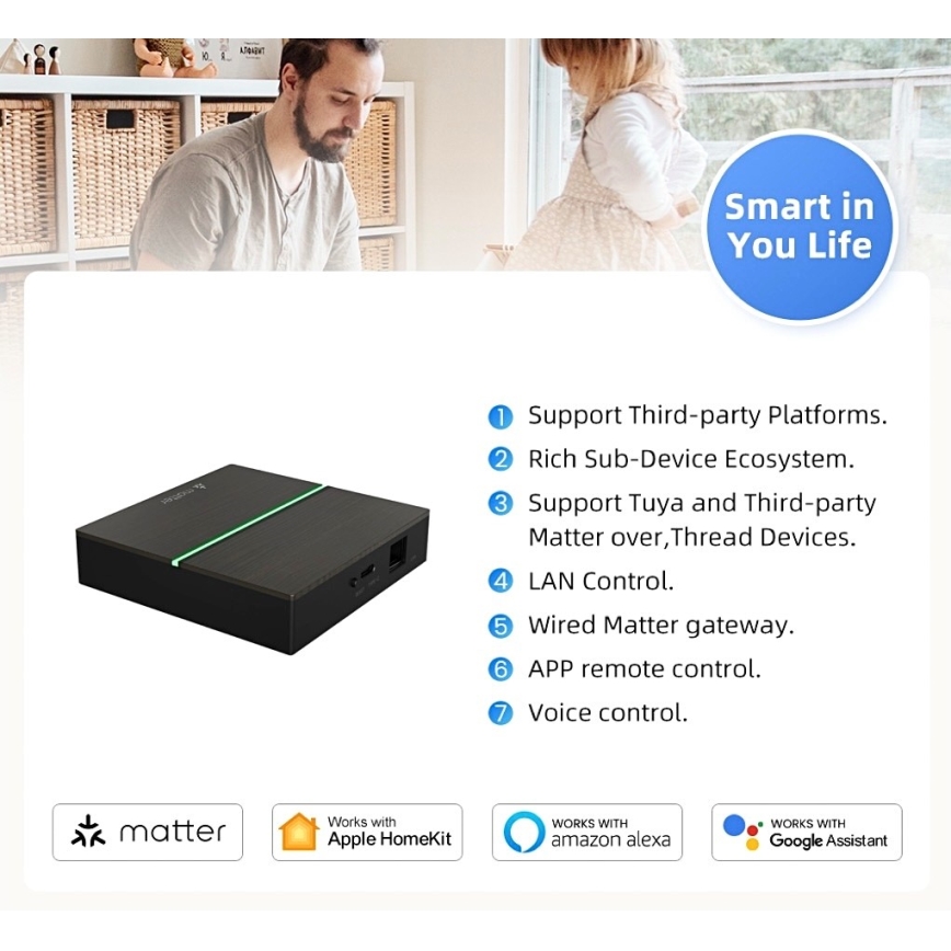 Immax NEO 07117-5 - Розумний шлюз MATTER, Zigbee 3.0, 230 В, сумісний із Tuya та Wi‑Fi