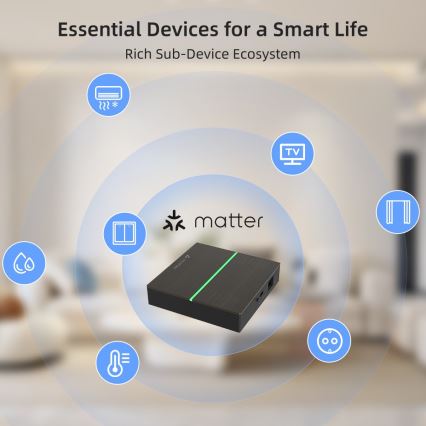 Immax NEO 07117-5 - Розумний шлюз MATTER, Zigbee 3.0, 230 В, сумісний із Tuya та Wi‑Fi